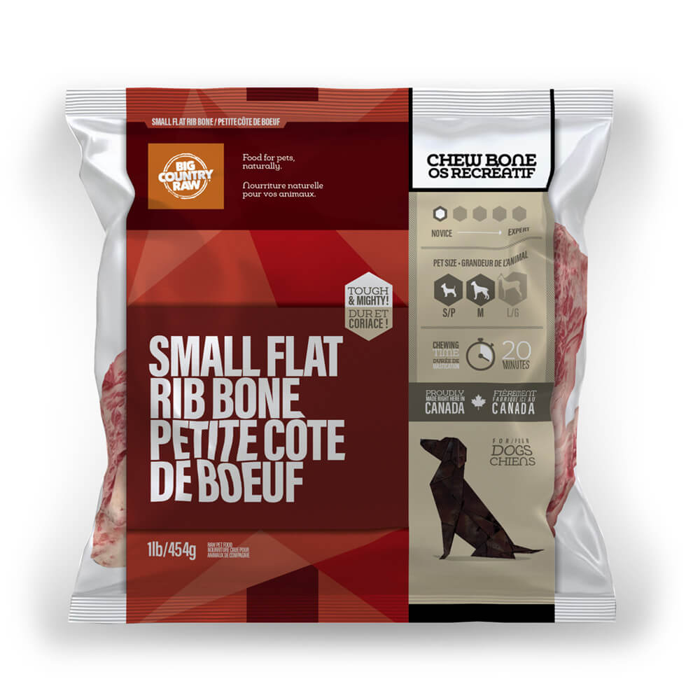 Big Country Raw - Flat Rib Bone Small (1lb bag) - Frozen Product